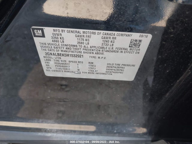 Chevrolet EQUINOX LS 2017 2GNALBEK5H1532921 Image 9
