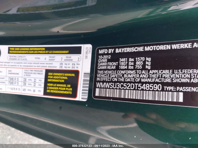 2013 MINI COOPER HARDTOP WMWSU3C52DT548590 Photo 8