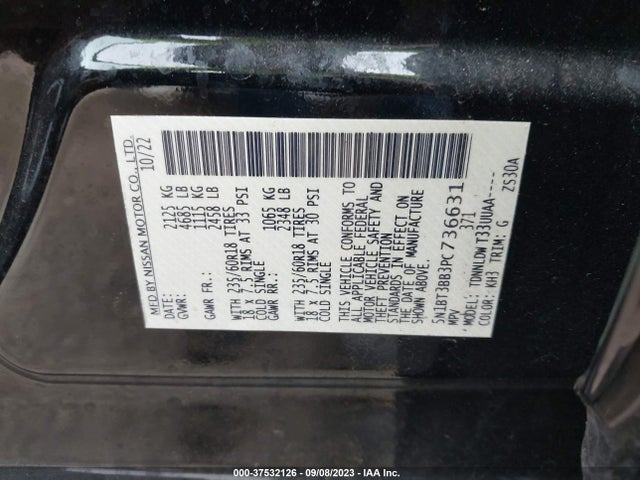 2023 NISSAN ROGUE SV VIN: 5N1BT3BB3PC736631
