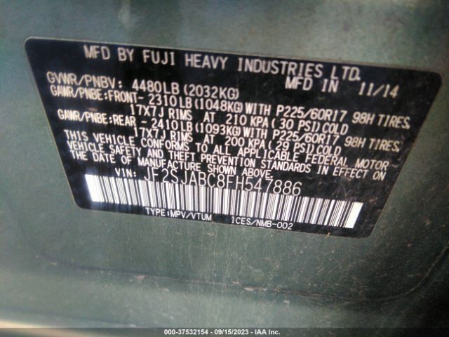 JF2SJABC8FH547886 Subaru Forester 2.5i