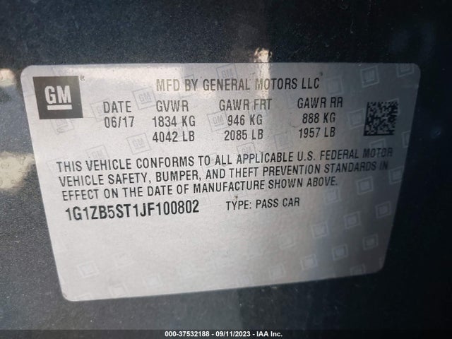 Chevrolet MALIBU LS 2018 1G1ZB5ST1JF100802 Image 9