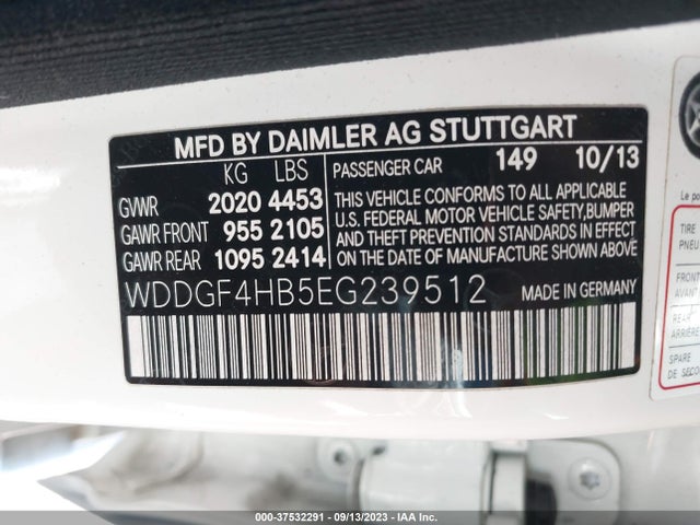 2014 MERCEDES-BENZ C 250 VIN: WDDGF4HB5EG239512