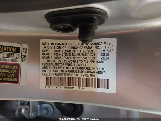 Honda Cr-v Ex-l 2014 2HKRM4H79EH626760 Image 9