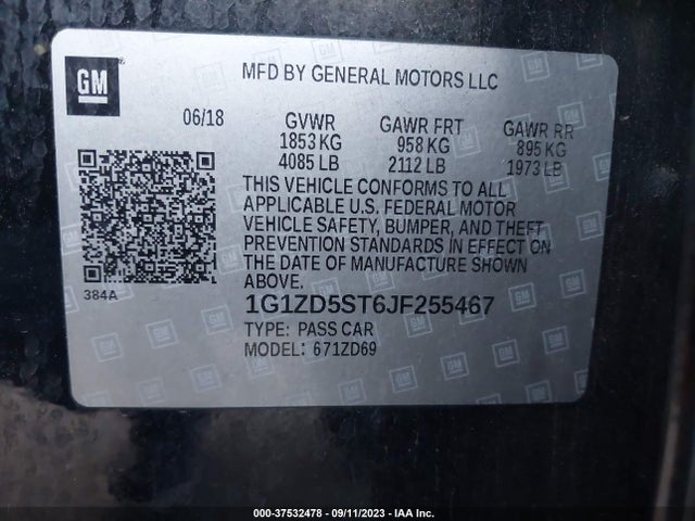 Chevrolet MALIBU LT 2018 1G1ZD5ST6JF255467 Image 9