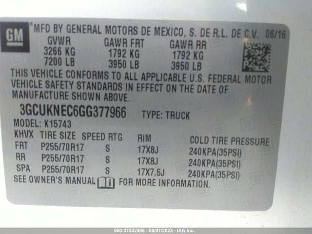 Chevrolet Silverado 1500 Wt 2016 3GCUKNEC6GG377966 Image 9