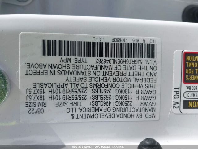 5J6RT6H95NL046282 Honda Cr-v Hybrid Touring