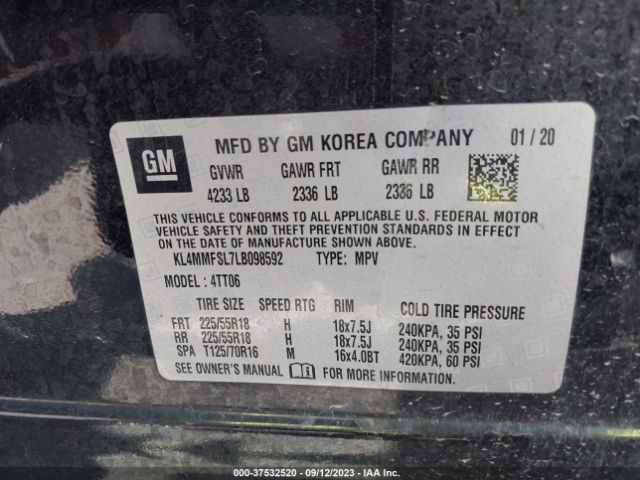 KL4MMFSL7LB098592 Buick Encore Gx Essence