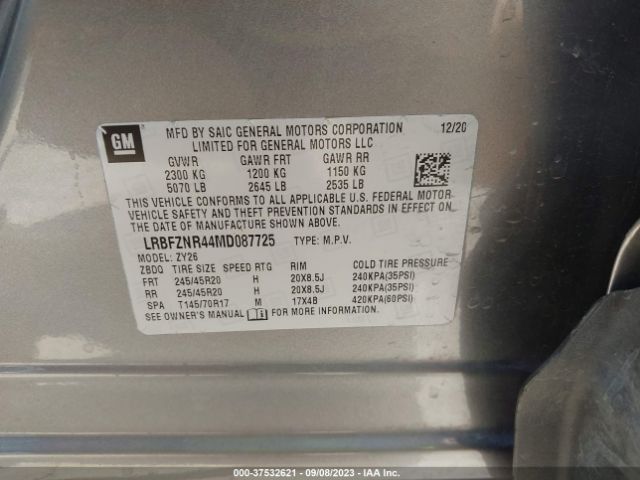LRBFZNR44MD087725 Buick Envision Essence