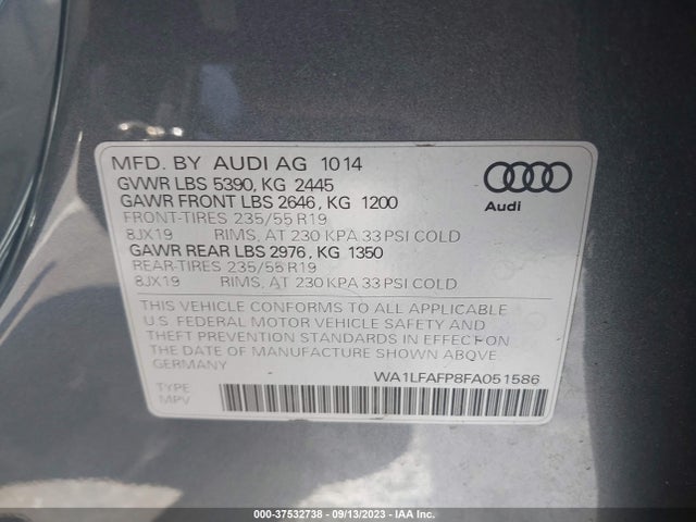 WA1LFAFP8FA051586 Audi Q5 2.0t Premium