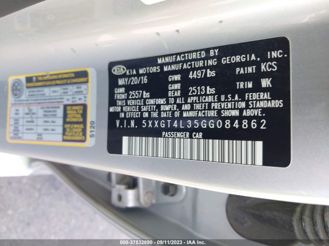 KIA Optima Lx 2016 5XXGT4L35GG084862 Image 9