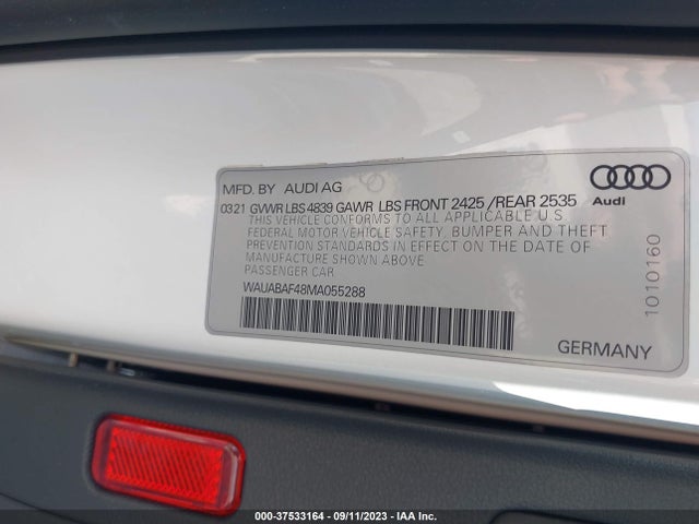 WAUABAF48MA055288 Audi A4 Sedan Premium