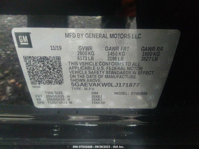 5GAEVAKW0LJ171877 Buick Enclave Awd Essence