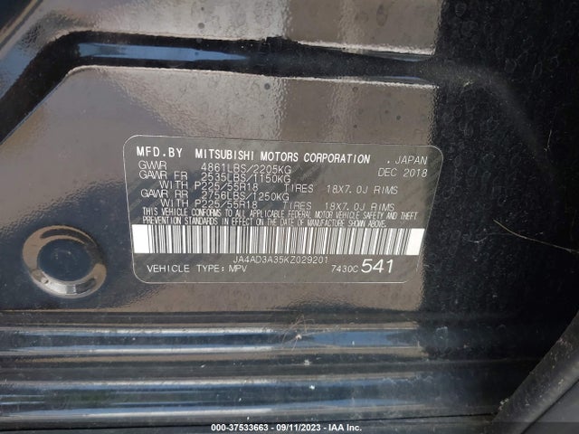 JA4AD3A35KZ029201 Mitsubishi Outlander Se/sel/le