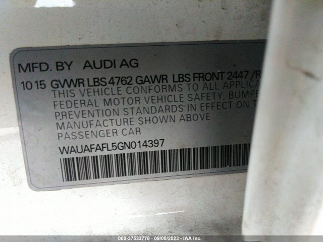 Audi A4 PREMIUM 2016 WAUAFAFL5GN014397 Image 9