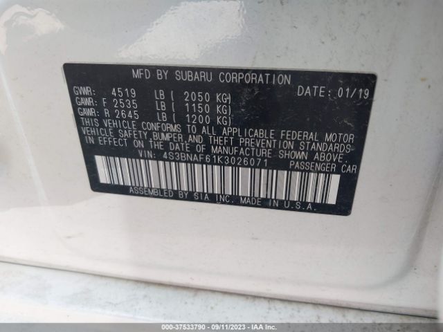 4S3BNAF61K3026071 Subaru Legacy Premium