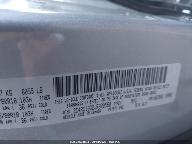 2C4RC1GG2JR320550 Chrysler Pacifica Limited