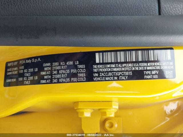 ZACCJBCT3GPC70615 Jeep Renegade Trailhawk