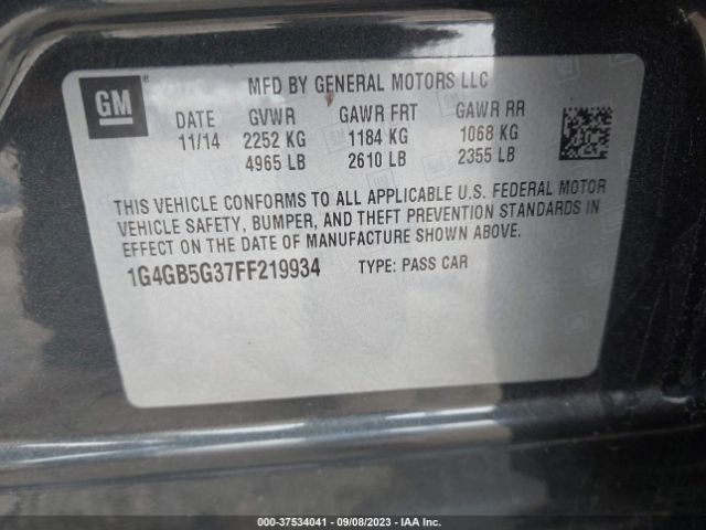 1G4GB5G37FF219934 Buick Lacrosse Leather