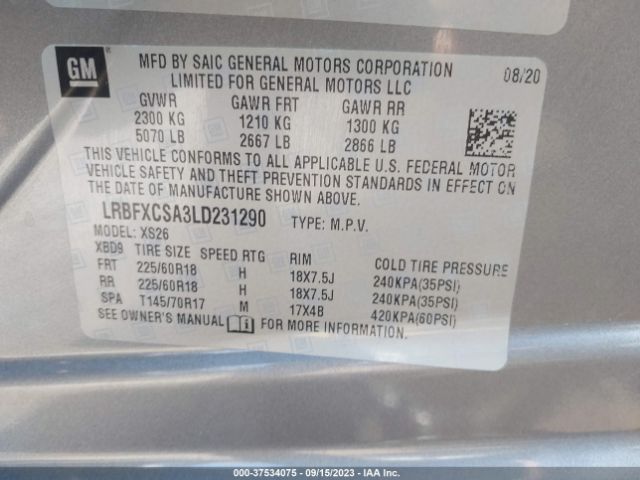 LRBFXCSA3LD231290 Buick Envision Essence