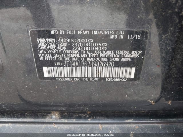 JF1VA1B67H9826920 Subaru WRX