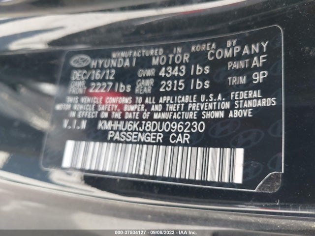 Aukcja sprzedaży 2013 Hyundai Genesis Coupe 3.8 R-spec, vin: KMHHU6KJ8DU096230, numer aukcji: 37534127