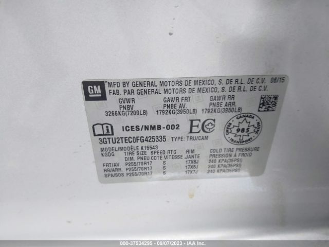 3GTU2TEC0FG425335 GMC SIERRA 1500