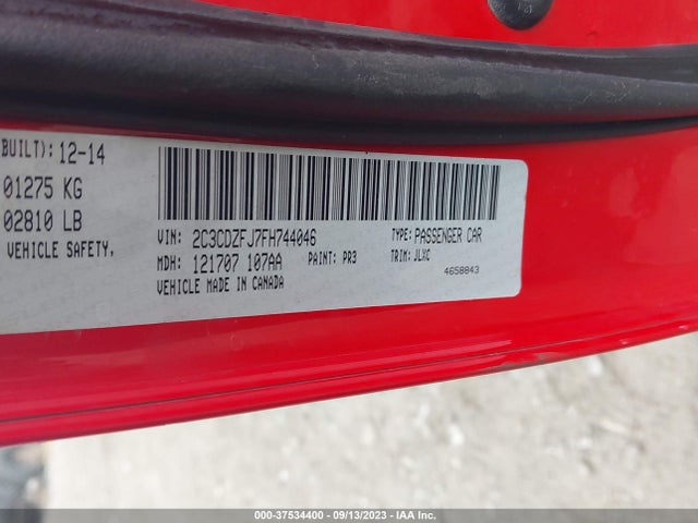 Dodge Challenger R/t Scat Pack 2015 2C3CDZFJ7FH744046 Image 9