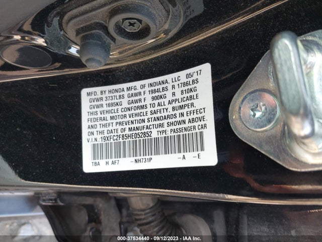 Honda Civic Sedan Ex 2017 19XFC2F85HE052852 Image 9