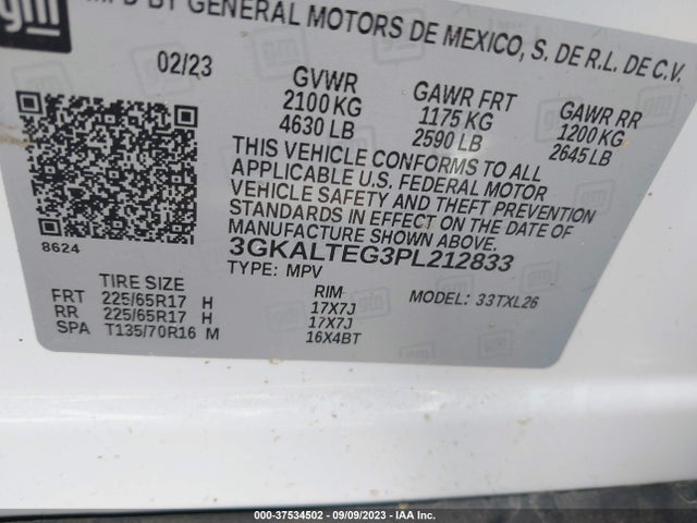 GMC Terrain Awd Sle 2023 3GKALTEG3PL212833 Image 9