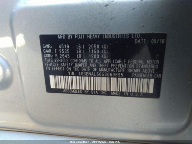 4S3BNAL66G3060695 Subaru Legacy 2.5i Limited