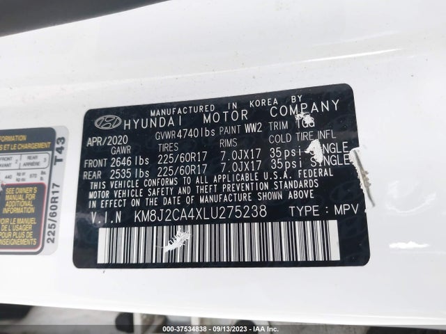 Hyundai TUCSON SE 2020 KM8J2CA4XLU275238 Image 9