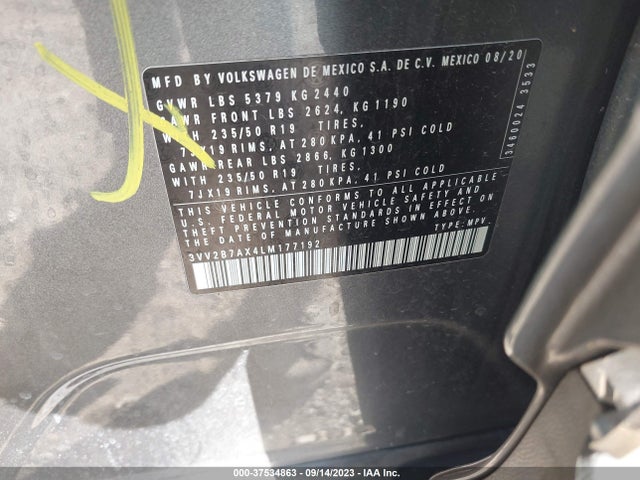 3VV2B7AX4LM177192 Volkswagen Tiguan Sel