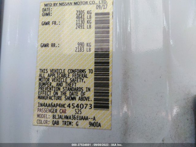 1N4AA6AP4HC454073 Nissan Maxima Platinum