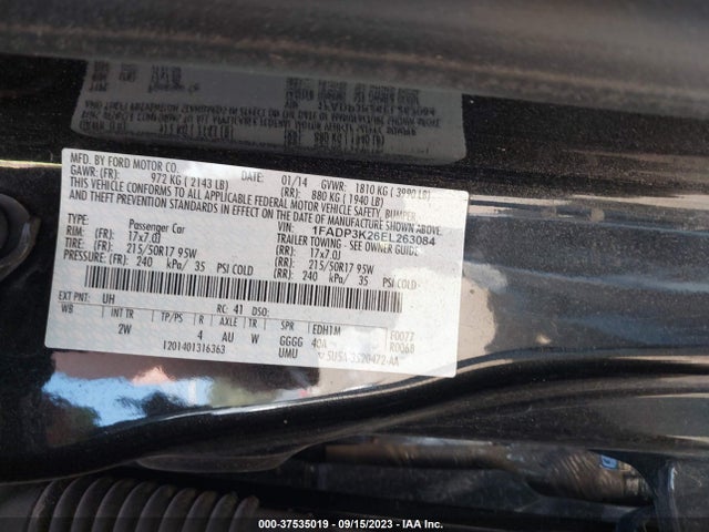 2014 FORD FOCUS SE VIN: 1FADP3K26EL263084