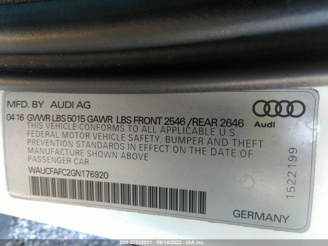WAUCFAFC2GN176920 Audi A6 2.0t Premium
