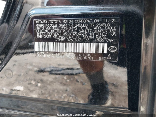 Lexus IS 250 2014 JTHBF1D26E5020173 Image 16