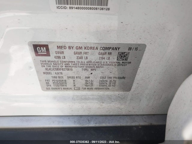 KL4CJCSBXFB270810 Buick Encore Leather