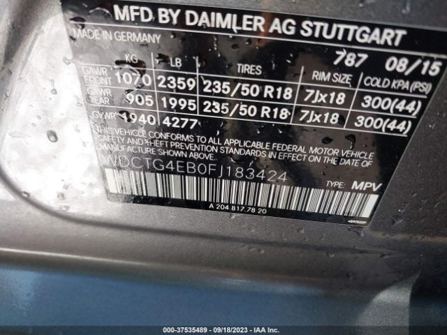 WDCTG4EB0FJ183424 Mercedes-Benz Gla-class Gla 250