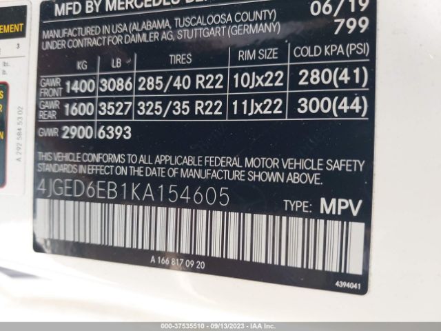 4JGED6EB1KA154605 Mercedes-Benz Gle Amg Gle 43