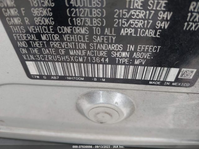 3CZRU5H5XGM713644 Honda HR-V EX