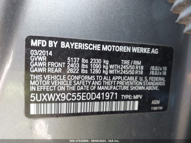 5UXWX9C55E0D41971 BMW X3 Xdrive28i