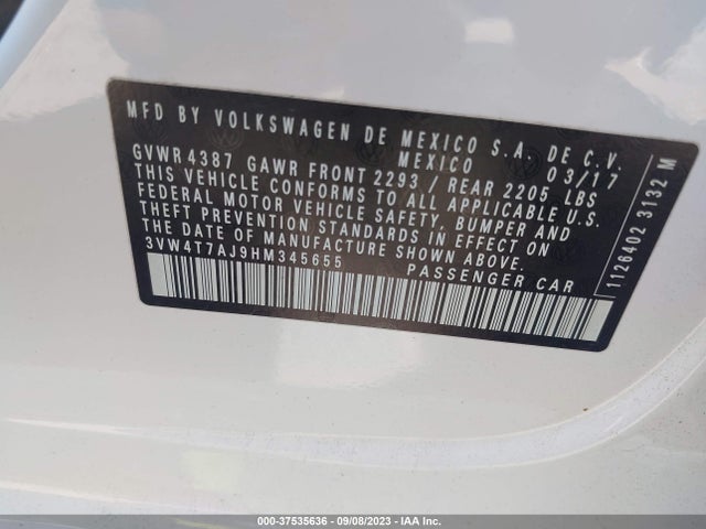 3VW4T7AJ9HM345655 Volkswagen JETTA GLI