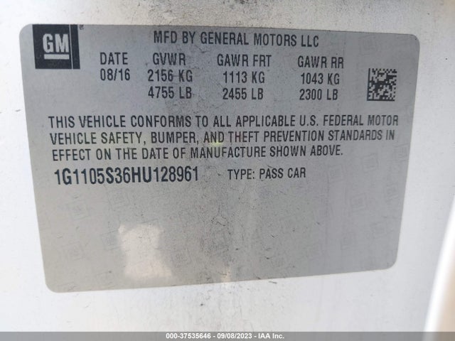 Chevrolet IMPALA LT 2017 1G1105S36HU128961 Image 15