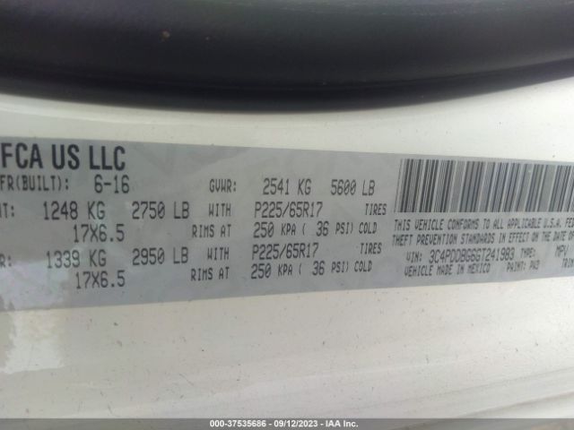 3C4PDDBG6GT241983 Dodge Journey Sxt