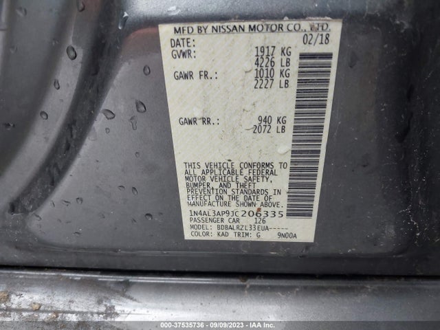 Nissan Altima 2.5 Sl 2018 1N4AL3AP9JC206335 Image 9