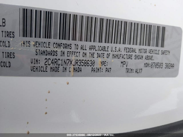 2C4RC1N7XJR358630 Chrysler Pacifica Hybrid Limited