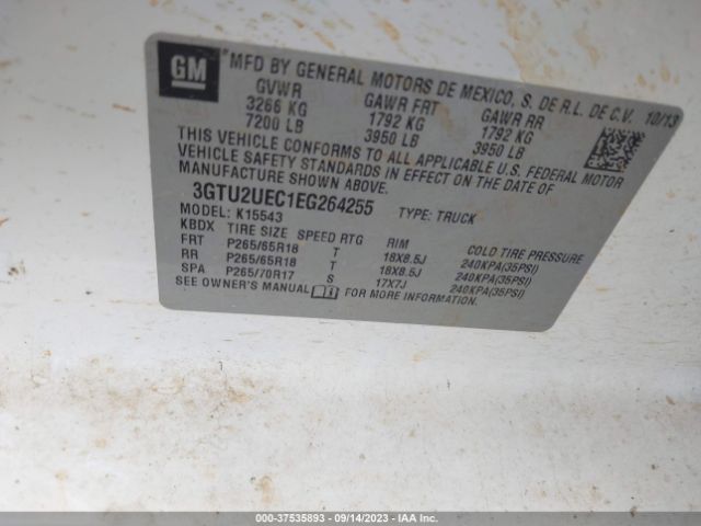 3GTU2UEC1EG264255 GMC Sierra 1500 Sle