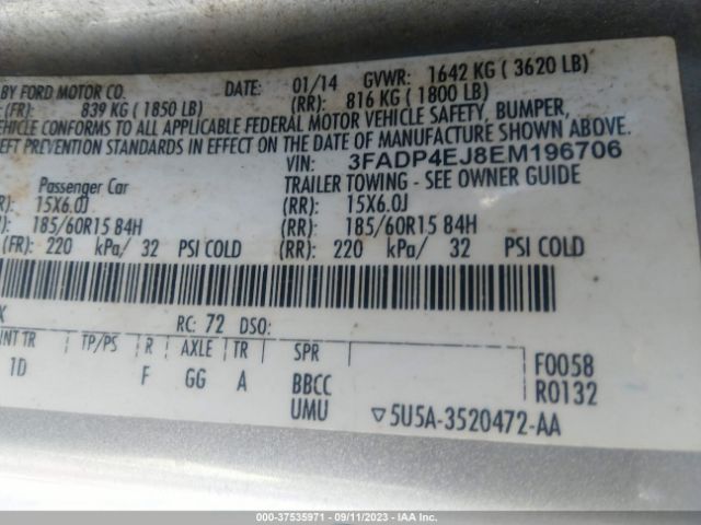 3FADP4EJ8EM196706 Ford FIESTA SE