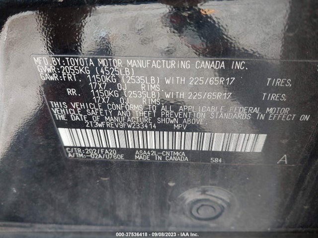 Toyota Rav4 Xle 2015 2T3WFREV9FW233414 Image 9