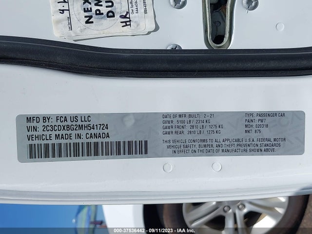Dodge Charger Sxt 2021 2C3CDXBG2MH541724 Image 9